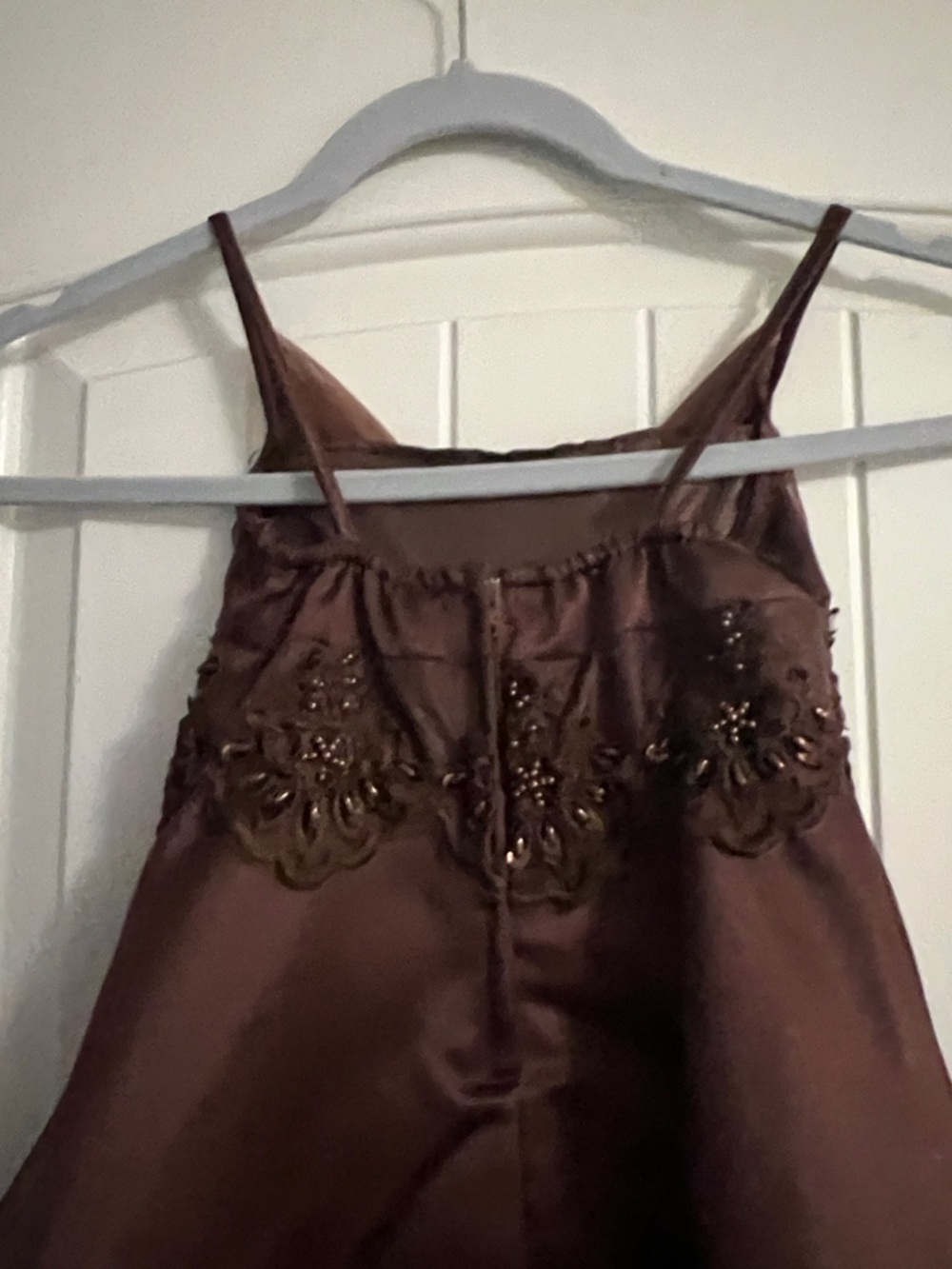 Tip Top Kids Brown Embellished Party Dress with Sheer Overlay - Picture 3 of 5